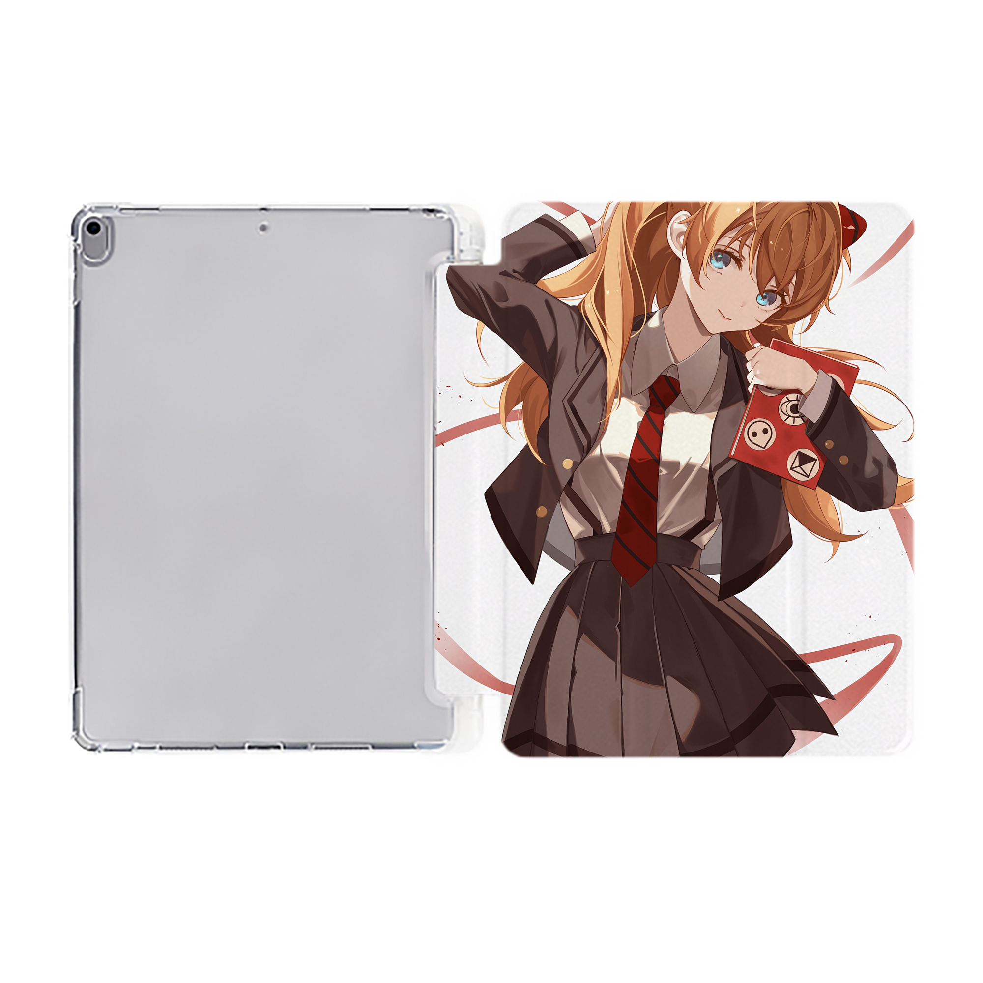 （画像用） EVA 新世紀エヴァンゲリオン IPad ケース ペン収納付き 三つ折りスタンド PUレザー×シリコン 対応機種9.5/10.5/10.9インチ